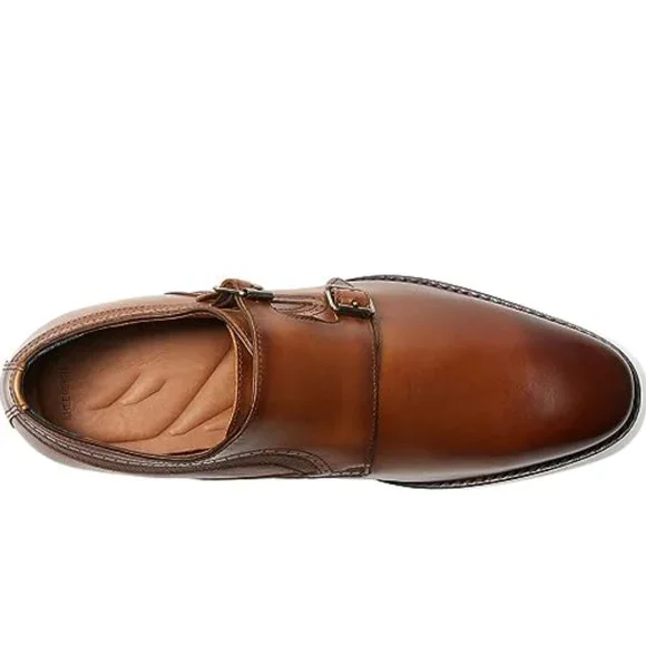 Bashwood Handmade Brown leather Double Monk Shoes
